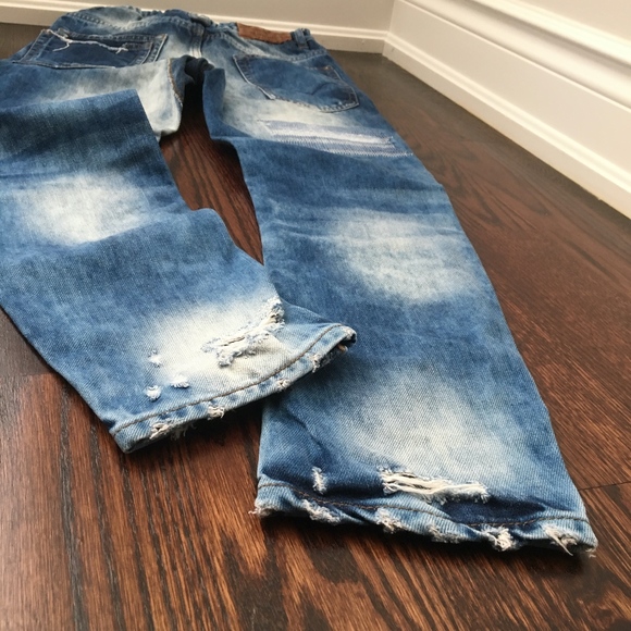 Zara Boys Destroyed Jeans Sz 9-10 Youth - Picture 5 of 8